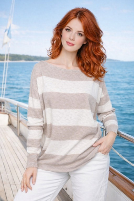 pull Barca rayé beige médio beige chiaro