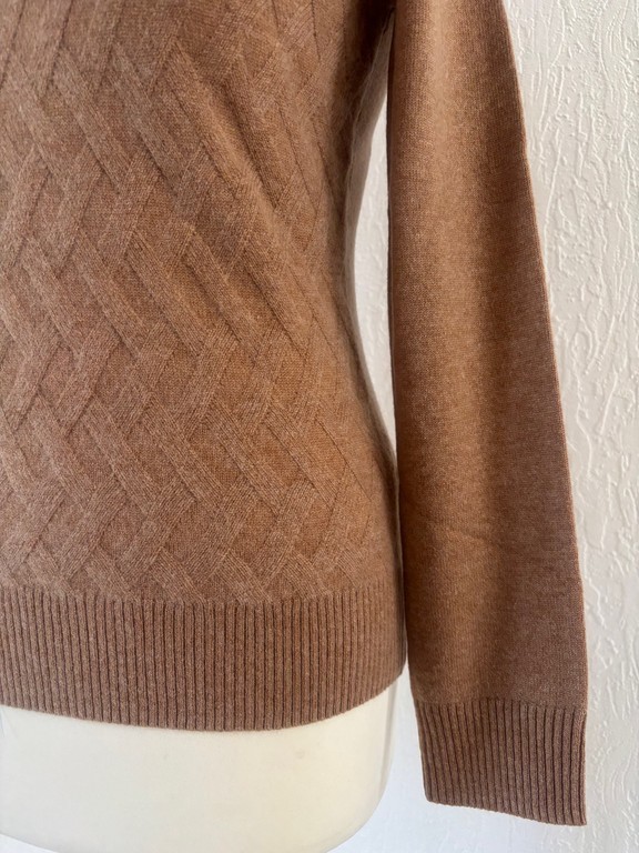 V torsades 100% cachemire profil