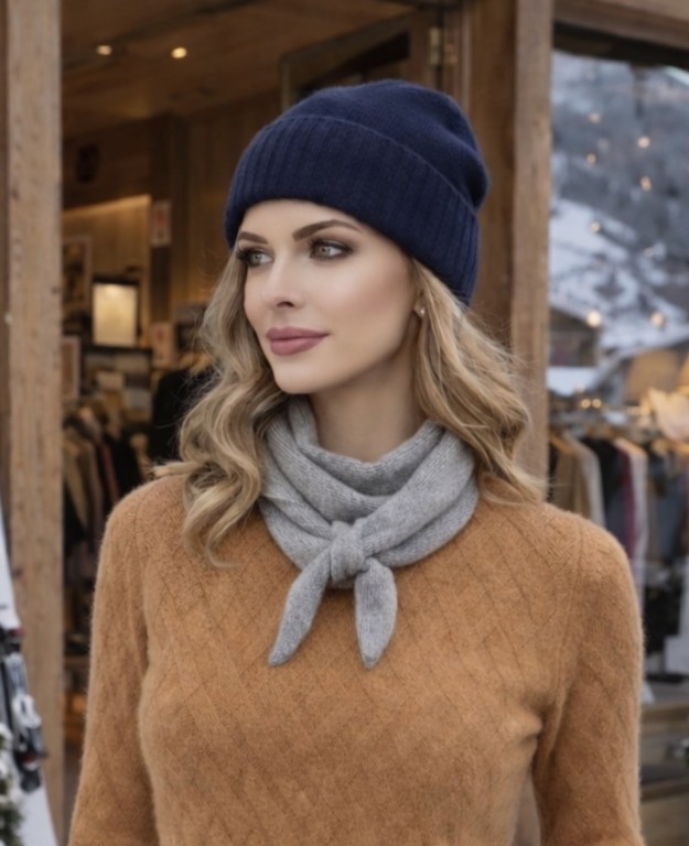 bandana 100% cachemire gris