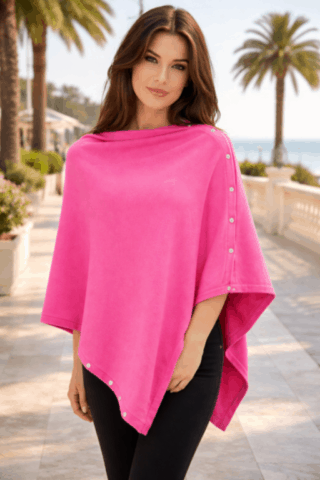 poncho boutons façon cape