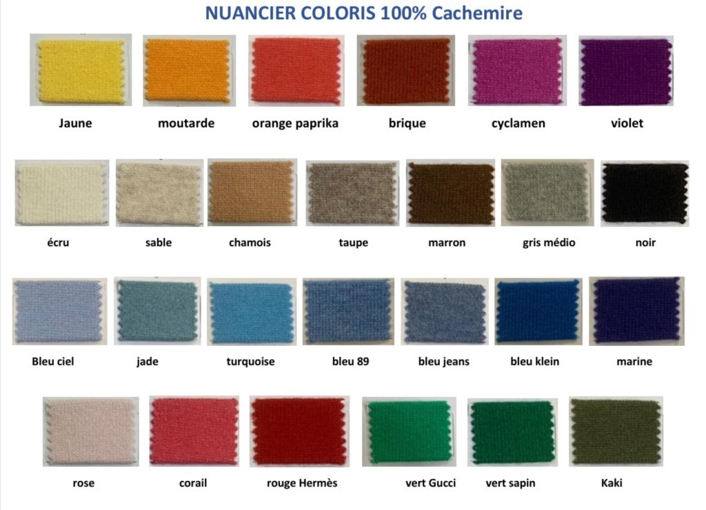 coloris pull 100% cachemire