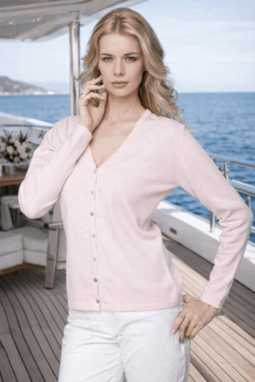 Cardigan V cachemire mélangé