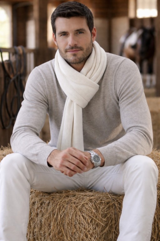 écharpe classique mixte écrue