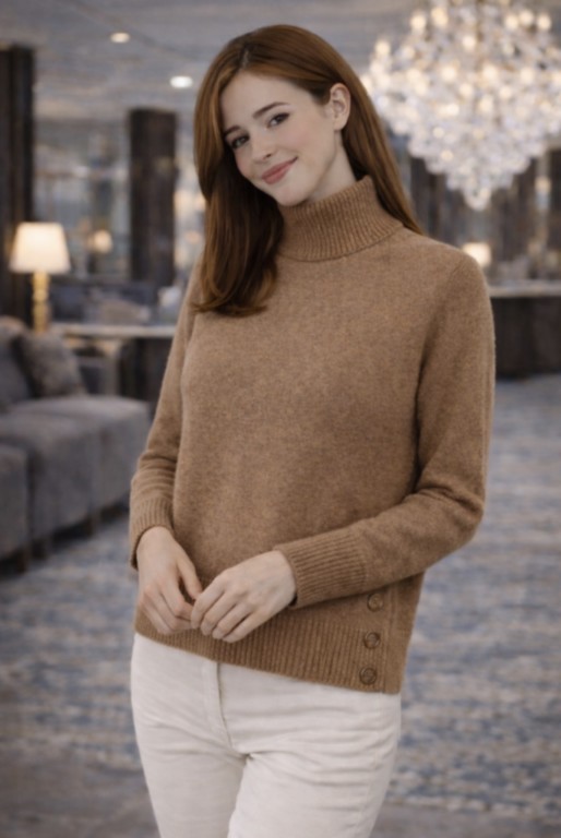 col cheminée femme 100% cachemire 4 fils