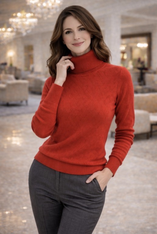 roulé torsades 100% cachemire de dos