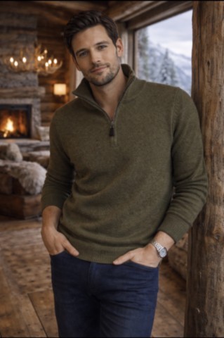 col camionneur homme 100% cachemire 4 fils 