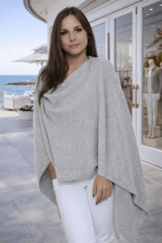 poncho femme gris médio