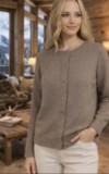 cardigan ROND femme 4 fils boutons bijoux 100% cachemire